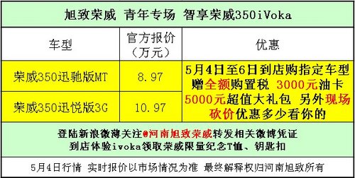 河南旭致荣威青年专场 综合直降8000元