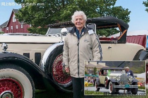 美国102岁的女人瑞 驾驶古董车逛车展