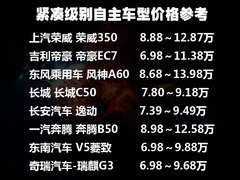 合资冲击自主 细数合资品牌低价位车型