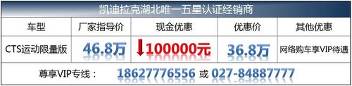 520凯迪拉克CTS武汉最高优惠120000