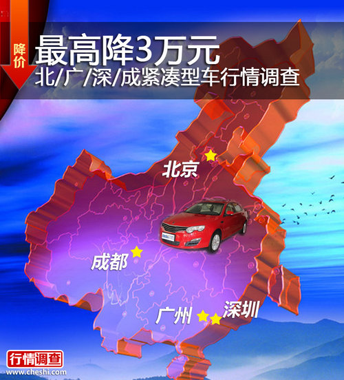 最高降3万元 北/广/深/成紧凑型车行情