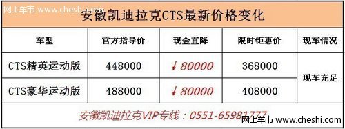 安徽凯迪拉克CTS全国最高优惠80000元