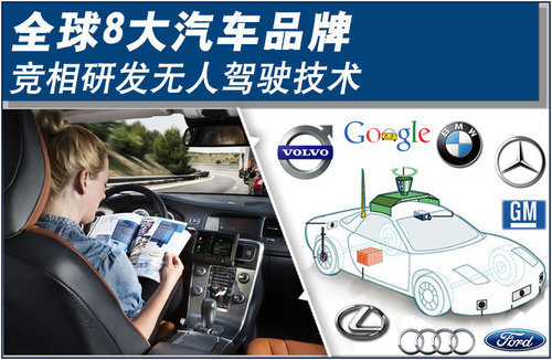 全球8大汽车品牌 竞相研发无人驾驶技术