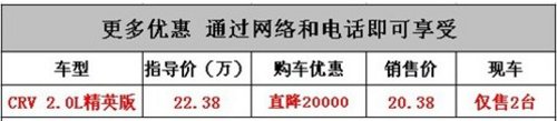 荆州本田CRV旧车置换 可享20000元优惠