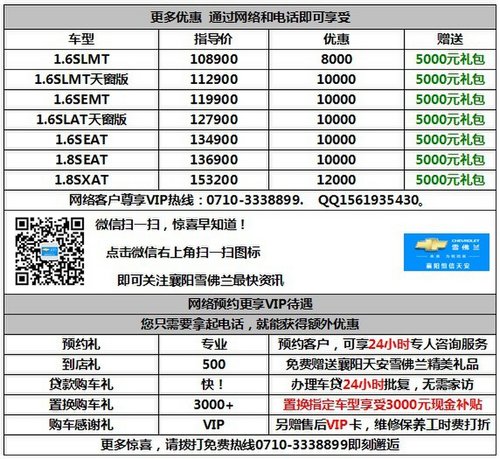 襄阳科鲁兹“月末冲刺团购会”巨惠25000