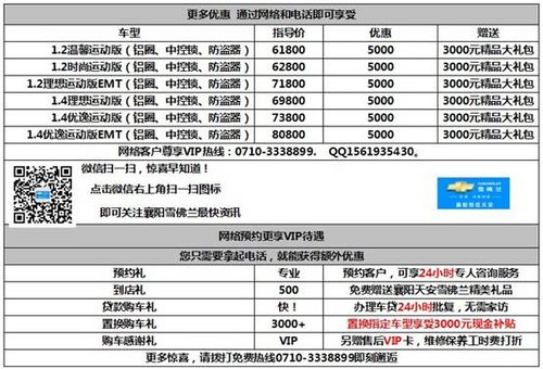 襄阳雪佛兰新赛欧“年末冲刺”巨惠10000