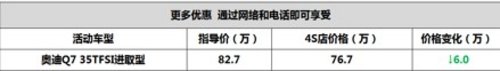 宜昌奥迪Q7冬季车展现金直降60000元