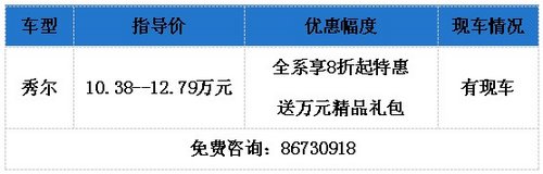 泉州汇京起亚秀尔享8折起特惠 送万元礼