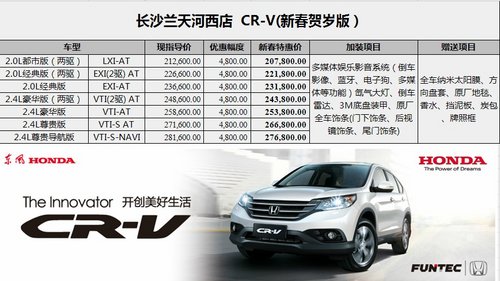 长沙本田CR-V新春贺岁版特惠4800元