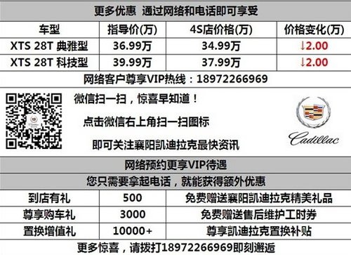 襄阳凯迪拉克XTS新年网络团购钜惠 2万
