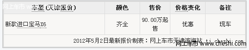新款进口宝马X6 天津现车最低90万促销