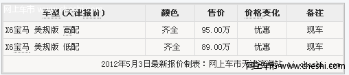 新款宝马X6低价 天津港口现车大幅优惠