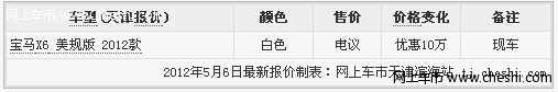 款宝马X6美规版配置参数奢华 天津现车优惠10万的