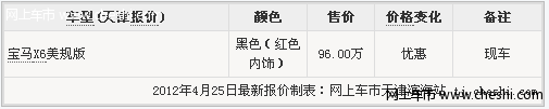 美规版宝马X6黑色内饰颜色现车 天津港96万畅销