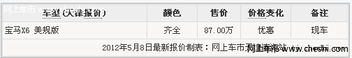 美规宝马X6天津特价87万 展厅现车充足