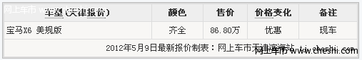 美规版宝马X6现车颜色全 天津降价仅86.8万