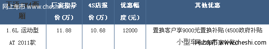 天语SX4运动款特价车现金1.2万