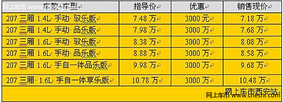 西安标志207内饰精细优惠3千元