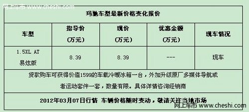 贷款购玛驰日供8.45元 增配导航送冰箱