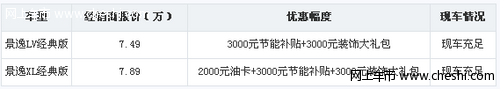 购景逸送3000元装饰礼 享3000元节能补贴