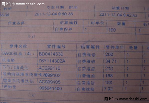 车友分享新款马自达3第五次保养记录