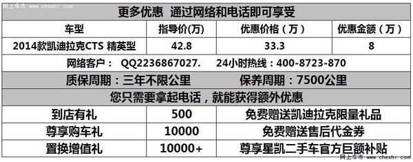 武汉凯迪拉克CTS享特惠 综合优惠13万元-图1