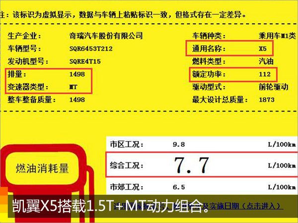 凯翼X5/全新SUV车型 搭4种动力组合-图2