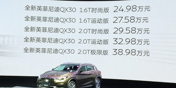 英菲尼迪QX30正式上市 24.98-38.98万元-图2