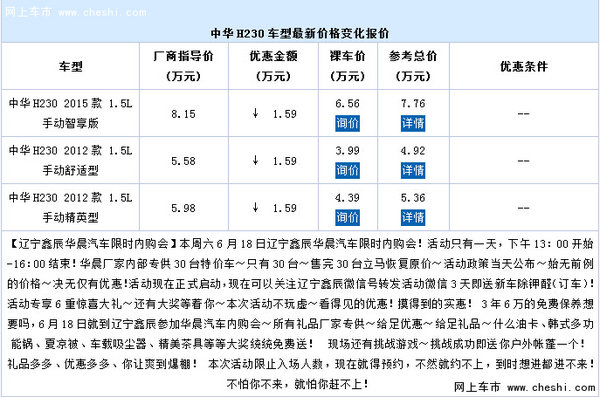 中华H230最低3.99万元起 欢迎试乘试驾-图1