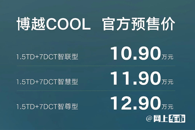吉利博越COOL预售10.9-12.9万元4月底上市-图1