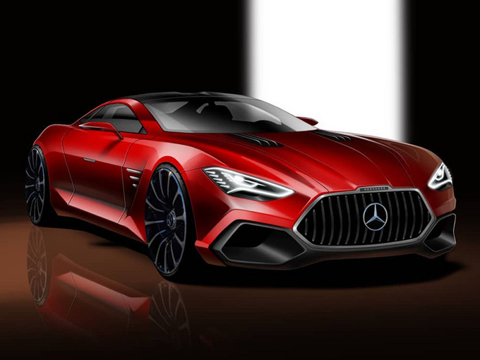 奔驰全新SLS概念图曝光 钻石中网/AMG部门独立研发-图1
