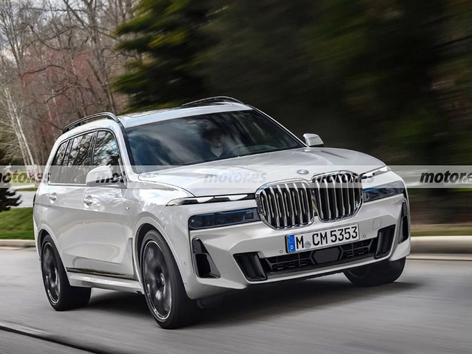 宝马改款X7渲染图曝光全新大灯/配大尺寸屏幕-图1