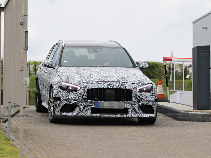 奔驰全新C63旅行版谍照全新家族造型/换2.0T混动-图1