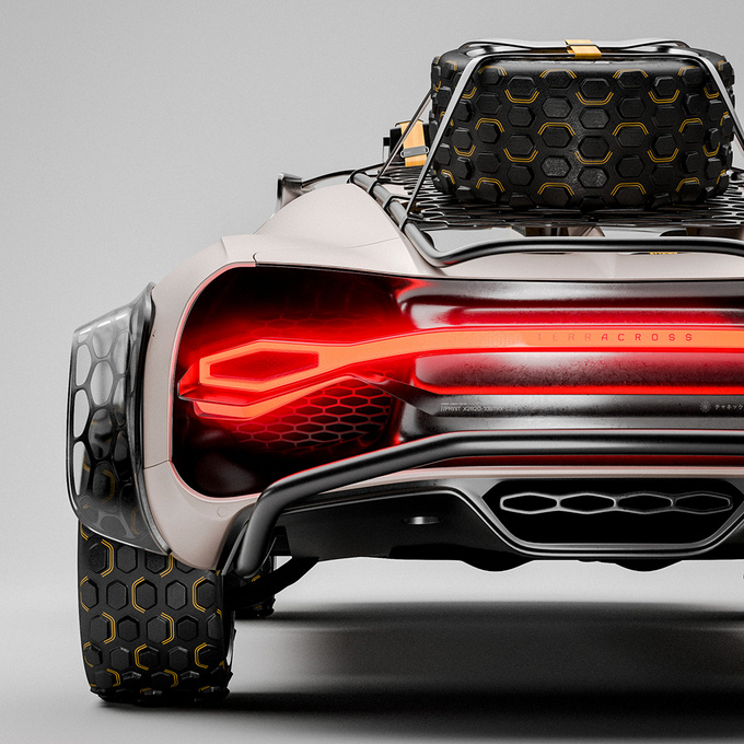 非官方发布/外形炸裂 布加迪Chiron越野版渲染图-图4