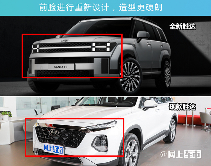 现代第五代胜达首发外观大改 搭一体式双联屏-图4