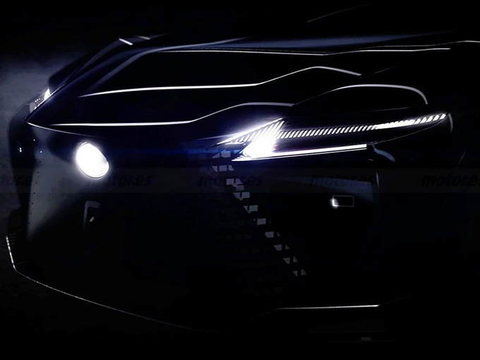 雷克萨斯全新电动SUV预告图闪电形大灯/发光LOGO-图1