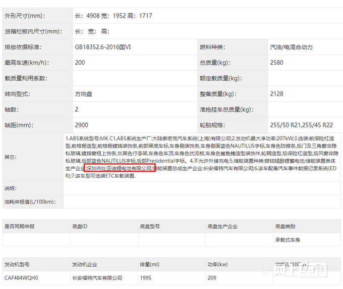 林肯新一代航海家实拍搭2.0T混动 配比亚迪电池-图6