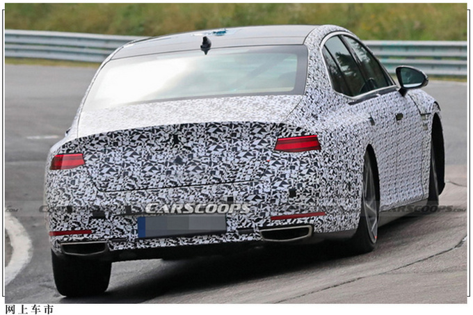 捷尼赛思新款G90谍照换搭分体头灯/年内亮相-图5