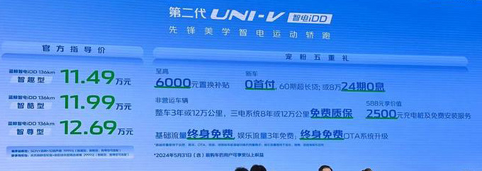 最高降4.3万长安新UNI-V插混售11.49万-12.69万-图1