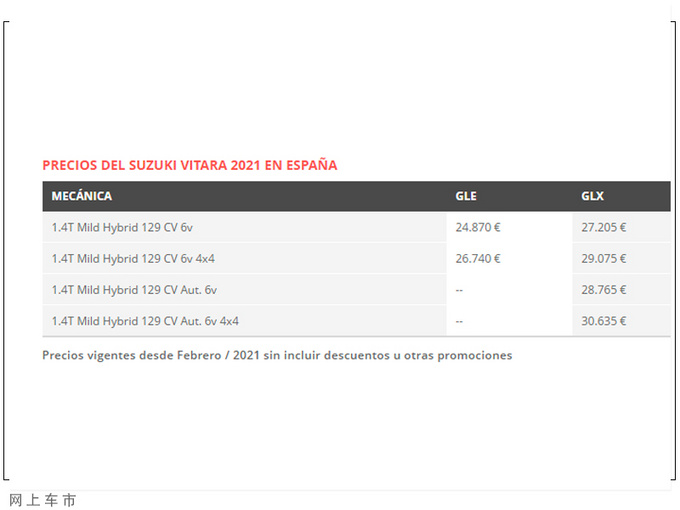 铃木新款维特拉售价曝光搭1.4T/配置大幅提升-图2