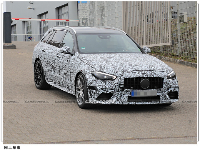 奔驰全新C63旅行版谍照全新家族造型/换2.0T混动-图2