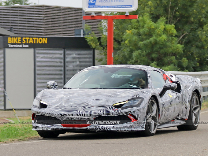 法拉利全新敞篷跑车谍照搭V6混动引擎/明年发布-图1
