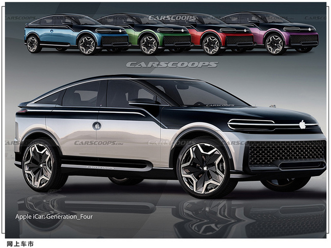 苹果iCar外观图曝光溜背车顶设计/配贯穿式灯带-图3