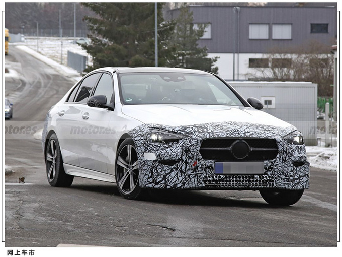 奔驰全新C级谍照曝光搭2.0T混动/换装全新大灯-图2