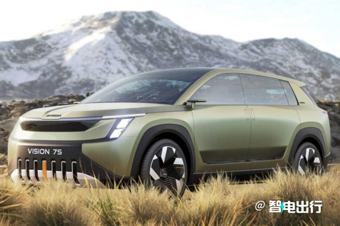斯柯达Vision 7S谍照曝光续航600km 竞争Model Y-图1