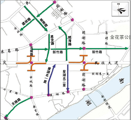 單向交通組織方案圖2 南寧市規劃局供圖單向交通組織方案圖3 南寧市