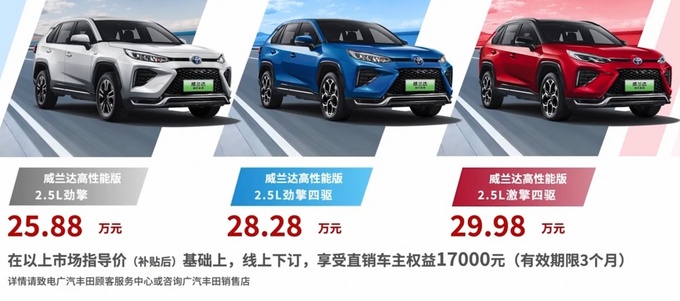 广汽丰田威兰达PHEV售25.88万起 比CR-V插混更省油-图1