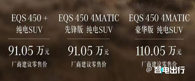奔驰EQS SUV售91.05万-110.05万元配后轮转向-图1