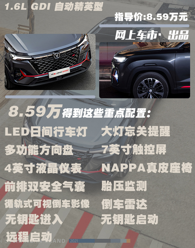 外观霸气 配双连屏 长安新款CS35PLUS该怎么选-图1