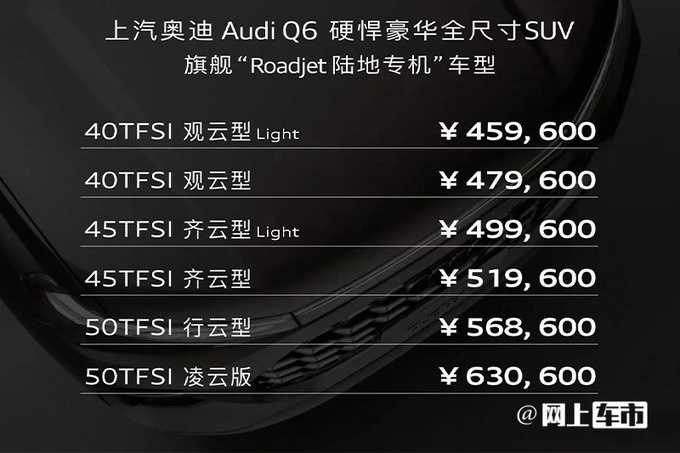 官降超4万奥迪最大SUV Q6预售45.96-63.06万-图4